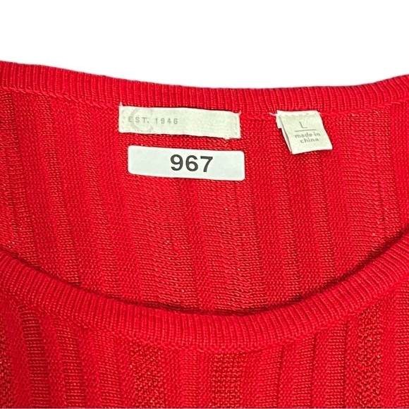 C. Est. 1946 Red Fitted Sweater Dress with Slip Size Large - Picture 13 of 14
